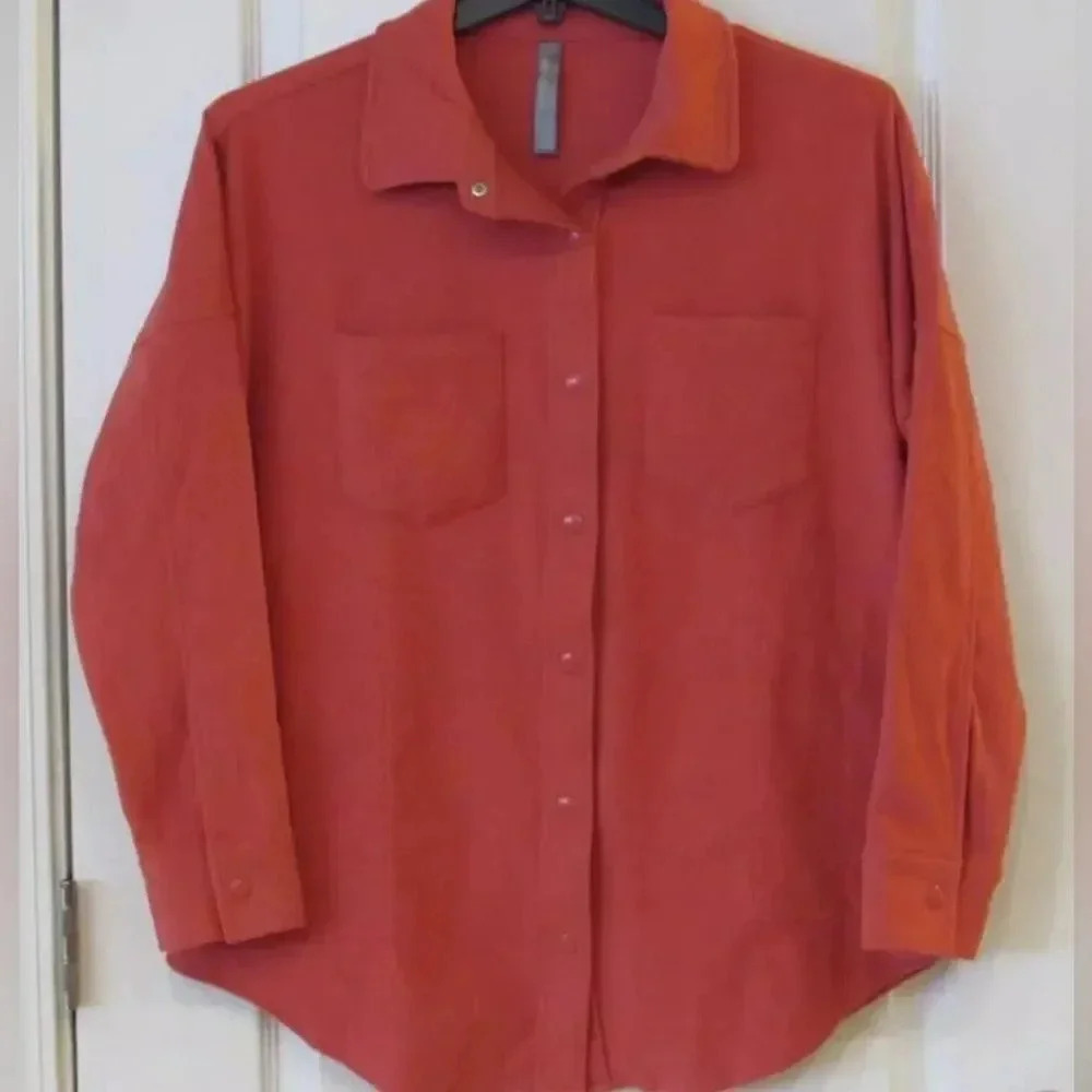 Mondetta Cozy Warm Fleece Button Up Shirt Jacket Medium